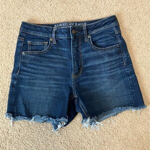 American Eagle Super High Rise Shortie Jean Shorts Size 4